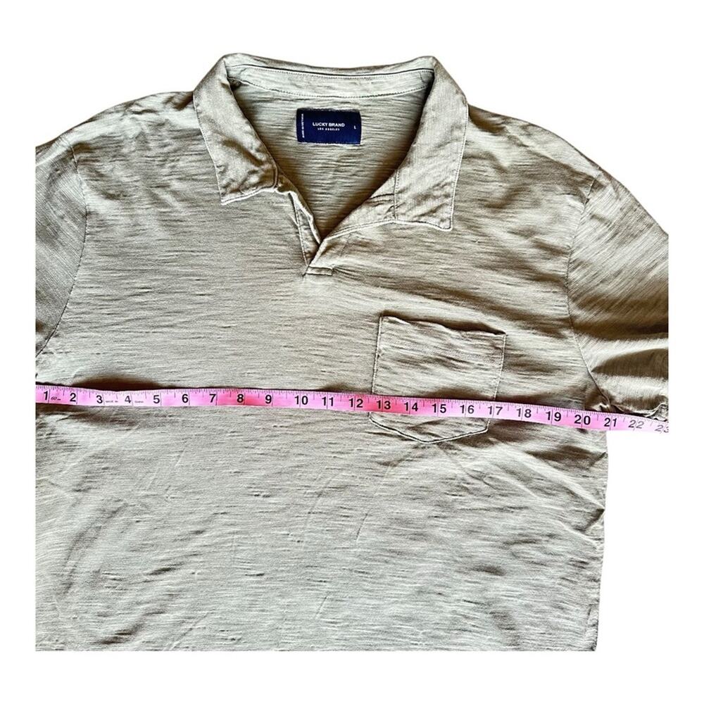 Lucky Brand Men’s Brown 100% Cotton Polo Shirt Short Sleeve Spring Casual Size L - Picture 4 of 6